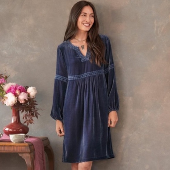 Sundance Dresses Sundance Shimmering Moonlight Velvet Embroidered